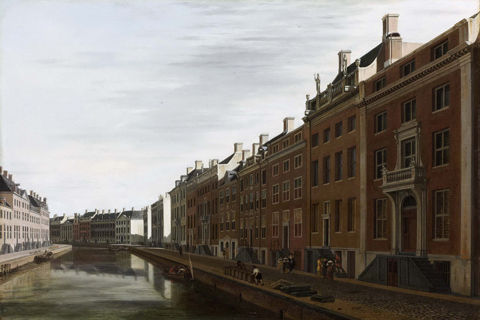 (Berckheyde Gerrit Adriaensz. De bocht van de Herengracht bij de Nieuwe Spiegelstraat te Amsterdam 1672)