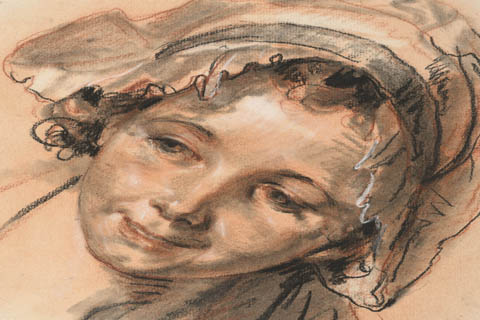一个微笑的女人的头部-让·巴蒂斯特·格勒兹-法国