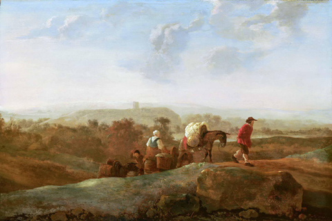 《迁移到南方的农民》-艾尔波特·盖依普(Aelbert Cuyp - Migrating Peasants in a Southern Landscape)