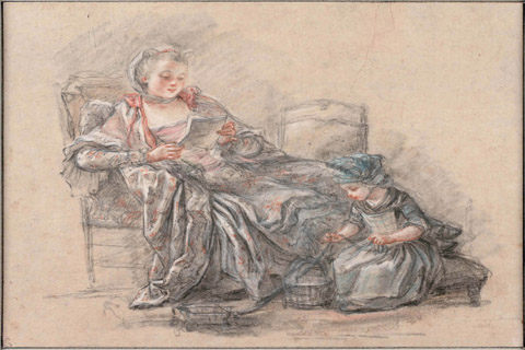 (Francois Gu閞in (before 1751 - after 1791) (French)-Woman Readin)