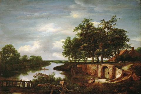 (Jacob van Ruisdael (1628 or 1629-1682) -- River Landscape with Entrance)GH