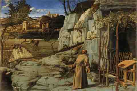 《沙漠里圣弗朗西斯》(Giovanni Bellini - St. Francis in the Desert, c. 1475-1478)