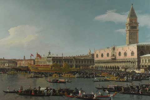 威尼斯-在提升日的圣马的盆地》-卡纳莱托(威尼斯-在提升日的圣马的盆地-卡纳莱托-意大利)