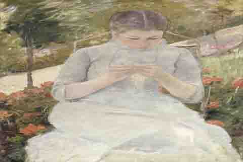 (Mary Cassatt Girl in the Garden)
