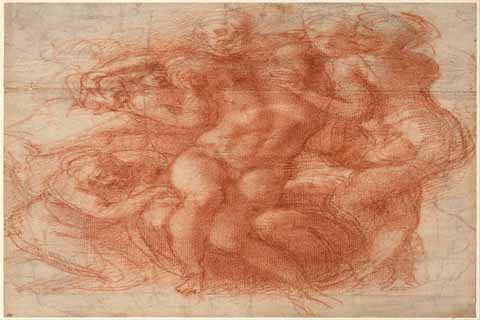 (Michelangelo Buonarroti (1475–1564)-Lamentation (recto), c. 1530)