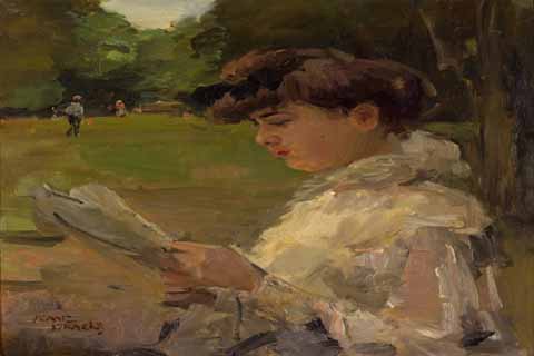 《正在阅读的女孩》-艾萨克·伊斯拉(Isaac Isra?ls Girl reading)