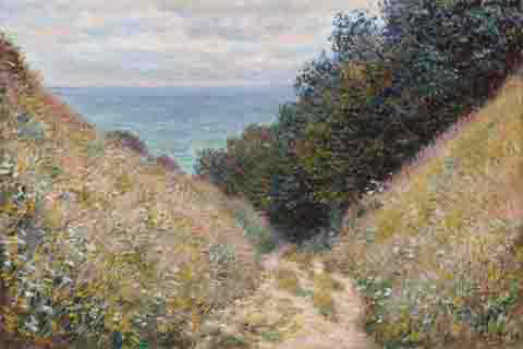 (Claude Monet Road at La Cav閑Pourville)