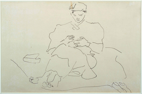 (Henri Gaudier-Brzeska (1891–1915)-Seated Figure Sewing)