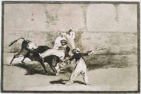 (Francisco Jos¨¦ de Goya (1746 - 1828) (Spanish)-A Moor Caught by the Bull... from La Tauromaquia