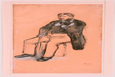(Edgar Degas (1834–1917)-Seated Violin Player)