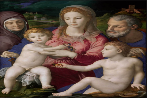 (Agnolo Bronzino (1503-1572) -- Holy Family with Saints Anne and John the Baptist)