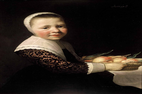 《一个有桃子的女孩的画像》-尔波特·盖依普(Aelbert Cuyp - Portrait of a Girl with Peaches)