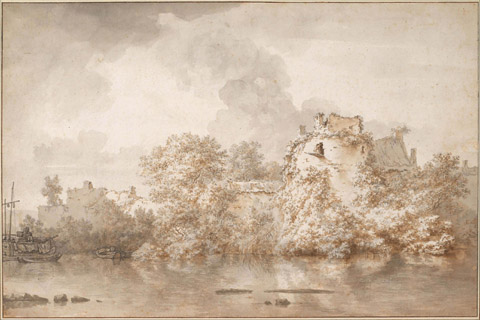 (Nicolaes Pietersz. Berchem (1621-1622–1683)-River Landscape near)