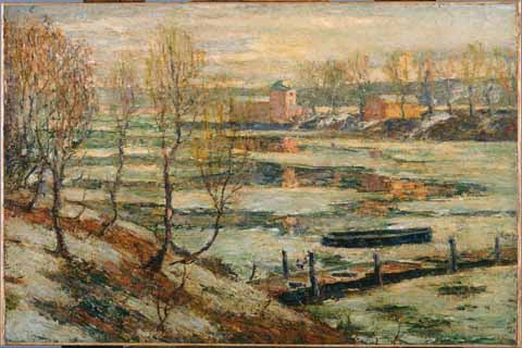 (Ernest Lawson (1873–1939)-Ice in the River)