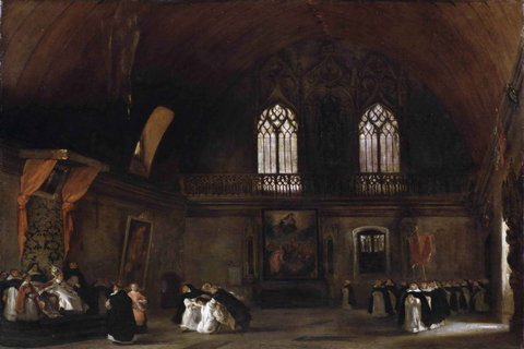 (Ferdinand-Victor-Eug¨¨ne Delacroix French 1798-1863 Interior of a Dominican Convent in Madrid.tif