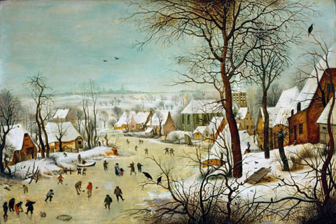 (Pieter Brueghel II (1564，1565-1637，1638) -- Winter Landscape)