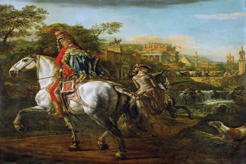 (Bernardo Bellotto (1721-1780) -- Equestrian Portrait of a Hussar Officer)GH