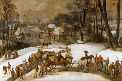 (Gillis Mostaert -- Military expedition in winter)