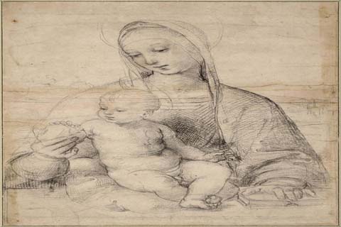(Raphael (1483–1520)-Madonna of the Pomegranate, c. 1504)
