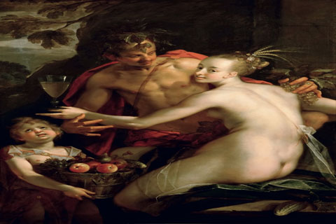 (Hans von Aachen (1552-1615) - Bachus, Ceres and Cupid)