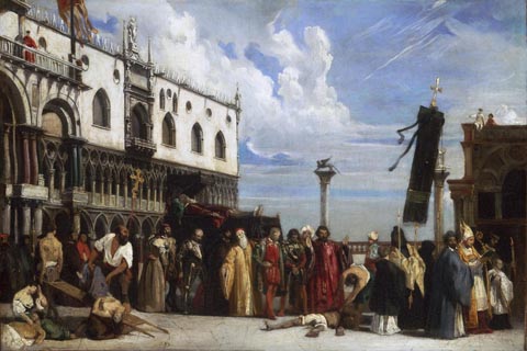 《授予天田的荣誉》-亚历山大-巴蒂斯特(Alexandre-Jean-Baptiste Hesse French 1806-1879 The Funerary Honors Rendered to Titian.tif)