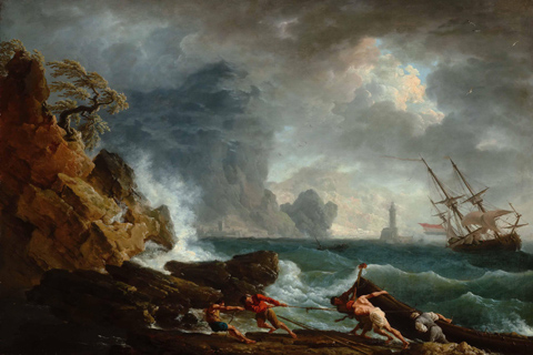 (Claude-Joseph Vernet - An Italian Harbour in Stormy Weather)