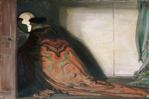 《孔雀》（又称《女人的肖像》）-阿尔弗雷德·亨利·毛雷尔(Alfred Henry Maurer American 1868-1932 The Peacock (Portrait of a Woman).tif)