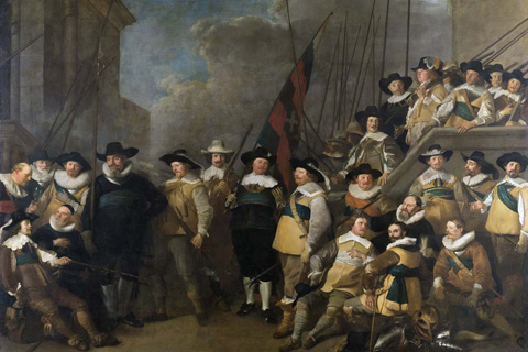 (Backer, Jacob Adriaensz. -- Officieren en andere schutters van wijk V in Amsterdam onder leiding van kaptein Cornelis de Graeff en luitenant Hendrick Lauwrensz, 1642)