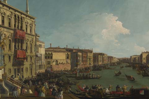 威尼斯-大运河上的帆船》-卡纳莱托(威尼斯-大运河上的帆船-卡纳莱托-意大利)