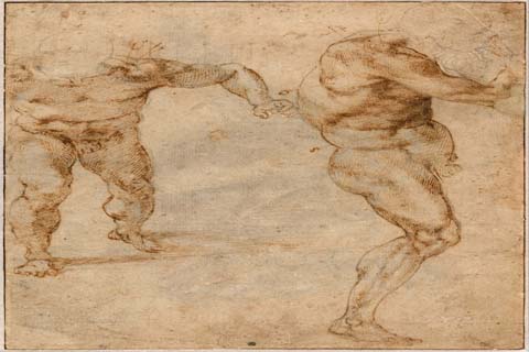 (Michelangelo Buonarroti (1475–1564)-Two Nude Studies of a Man St)GH
