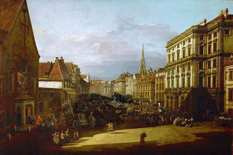 (Bernardo Bellotto (1721-1780) -- Mehlmarkt in Vienna)