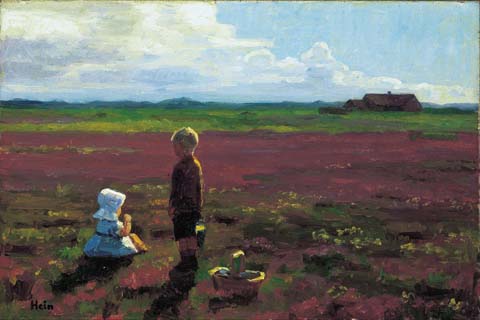 (Einar Hein Children picking berries on the moor)