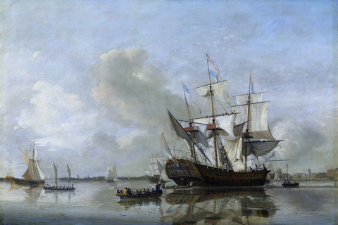 (Baur Nicolaas s Lands fregat ’Rotterdam’ op de Maas voor Rotterdam 1807.jpeg)