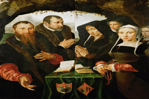 (Maerten van Heemskerck (1498-1574) -- Two Altar Panels with Donors)