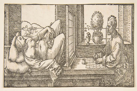 (Albrecht Der Draughtsman Making a Perspective Drawing of a Reclining Woman)