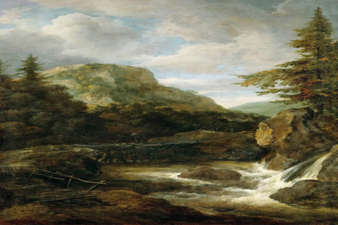 (Jacob van Ruisdael (1628 or 1629-1682) -- Mountain Landscape with Waterfall)