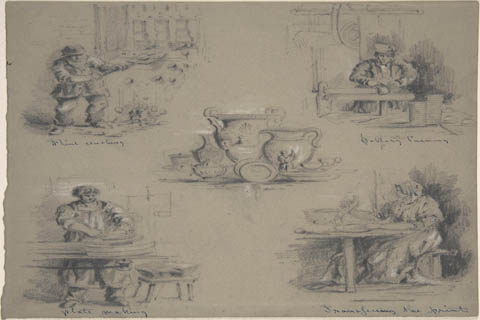(Anonymous Five drawings showing the manufacture of china)GH