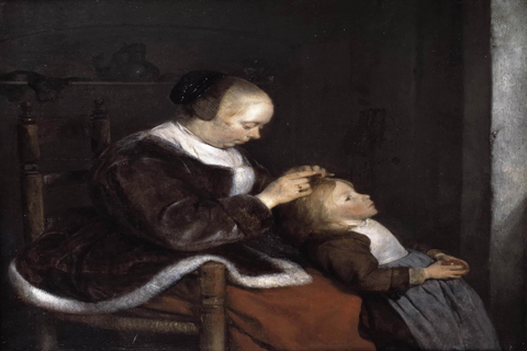 (Gerard ter Borch - Mother Combing Her Child’s Hair)GH