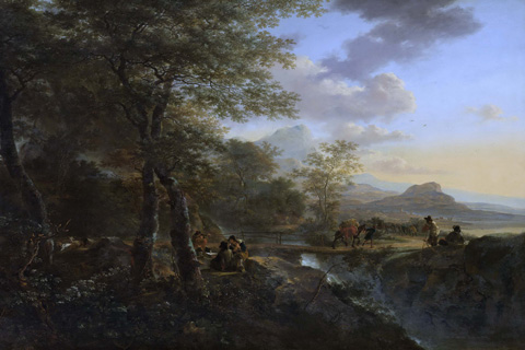 (Both Jan Italiaans landschap met tekenaar 1645-1652.jpeg)