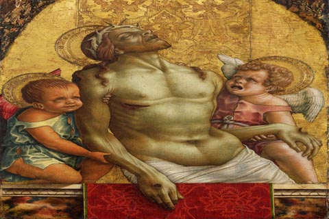 (Carlo Crivelli Italian (active Venice and Marches) first documented 1457 died 1495-1500 Dead Christ Supported by Two Angels.tif)