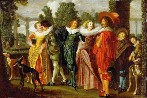 (Dirck Hals (1591-1656) -- Stroll in the Garden)