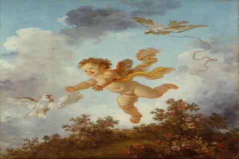 (Jean-Honor¨¦ Fragonard - The Progress of Love Love Pursuing a Dove, 1790-1791