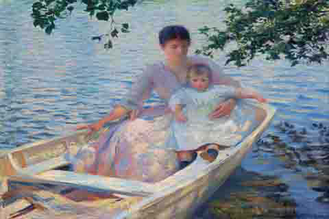 (Edmund Charles Tarbell Mother and Child in a Boat)