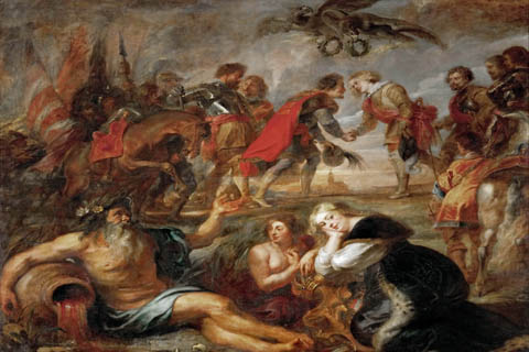 (Peter Paul Rubens -- Emperor Ferdinand III Meets Cardinal Infant)
