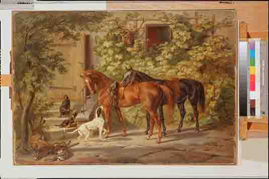 《Horses at the Porch》-阿尔布雷希·亚当阿尔布雷希·亚当(Adam, Albrecht - Horses at the Porch)GH